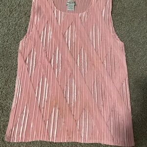 NICOLA Pink Pleated Tank Top